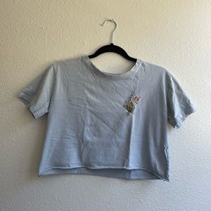 Embroidered Light Blue Tee